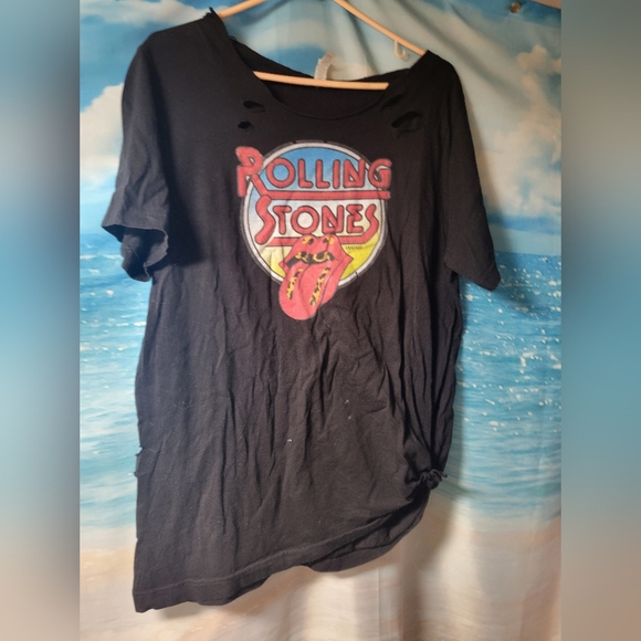 Rolling Stones‎ Distressed Tshirt Women's Size Large - Picture 1 of 4